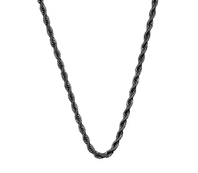 שרשרת חבל קצרה שחורה לגבר NRB30 - MNM