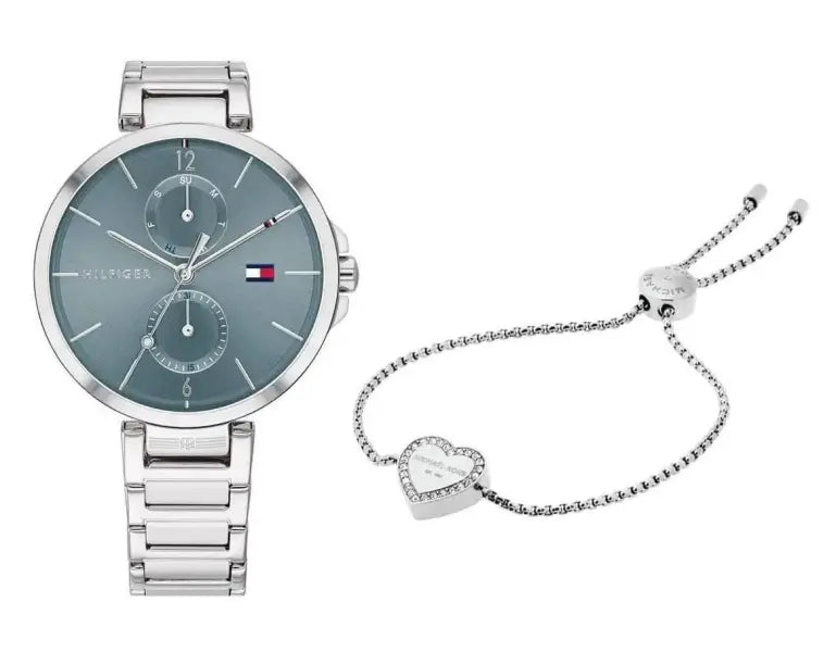 סט שעון יד אנלוגי לאישה Tommy Hilfiger 1782126 טומי הילפיגר עם צמיד לב מייקל קורס