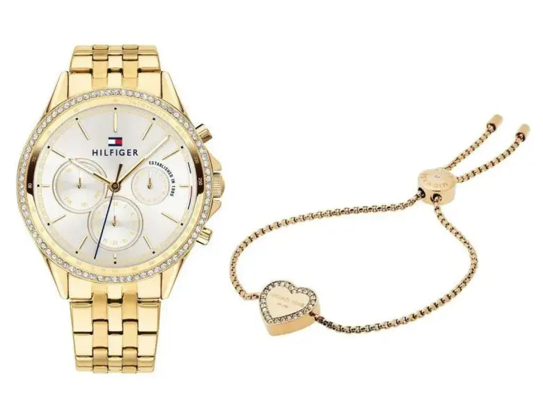 שעון טומי הילפיגר לאישה - אחריות יבואן! Tommy Hilfiger 1781977 וצמיד לב של מייקל קורס
