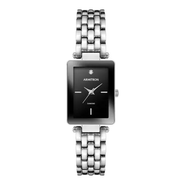 שעון ארמיטרון לאישה דגם 75-5769BKSV | משובץ יהלום