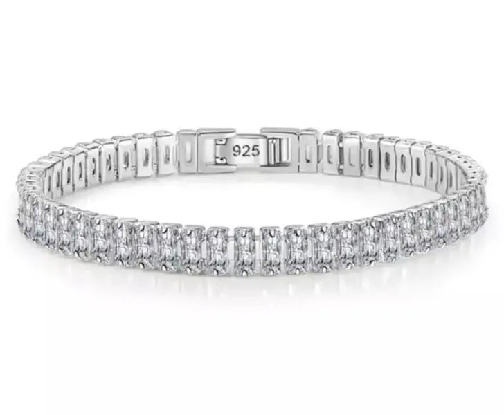 צמיד טניס באגטים לאישה כסף 925 משובץ זרקונים BBS777
