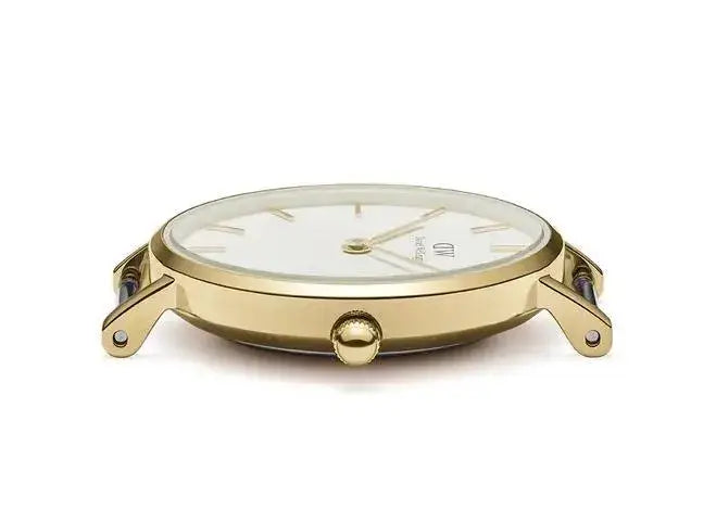 סט שעון יד אנלוגי לאישה עם צמיד טניס מוזהב daniel wellington dw00100348 דניאל וולינגטון