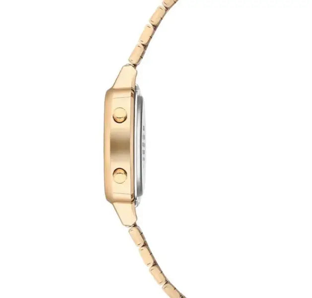 סט שעון יד דיגיטלי לאישה עם צמיד באגטים מוזהב casio la670wga-1 קאסיו