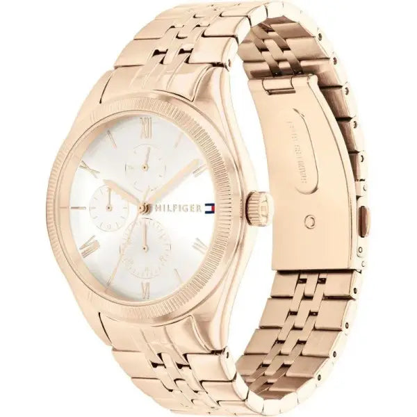 שעון טומי הילפיגר לאישה - אחריות יבואן! Tommy Hilfiger 1782593 עם צמיד טניס רוזגולד מתנה