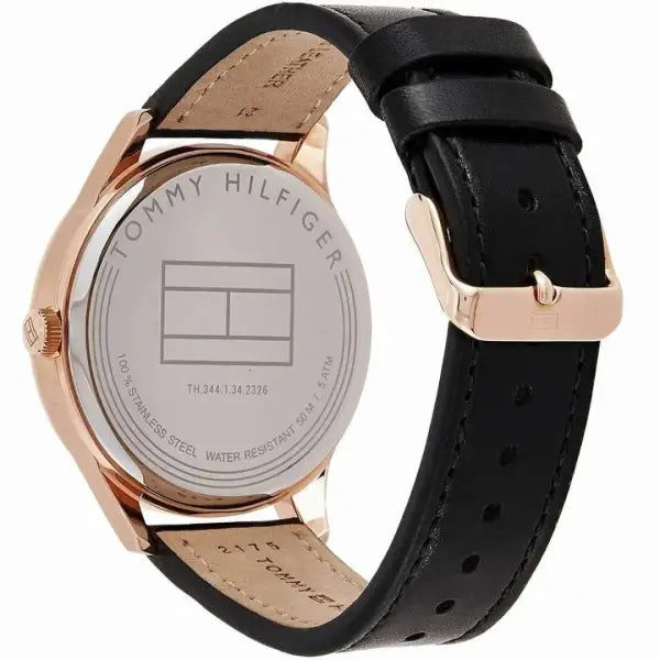 שעון טומי הילפיגר לגבר - אחריות יבואן! Tommy Hilfiger 1791419 עם צמיד טניס שחור מתנה