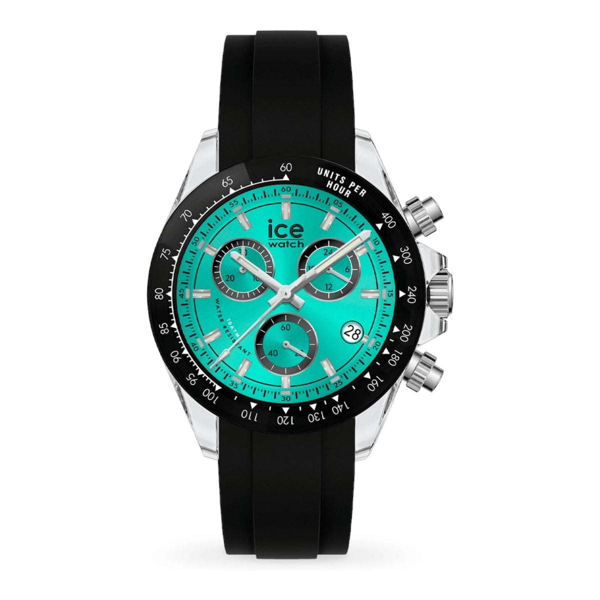 שעון אייס ווטש לגבר דגם bewatch clear black turquoise 025633
