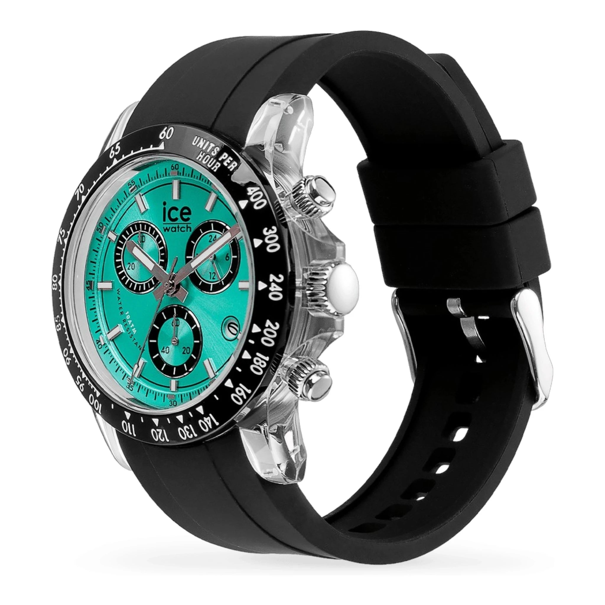 שעון אייס ווטש לגבר דגם bewatch clear black turquoise 025633