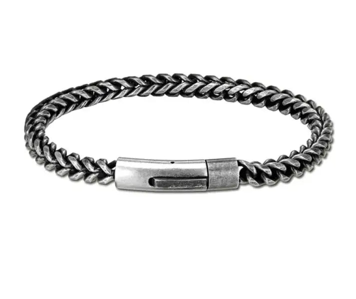 צמיד חוליות קלוע מושחר לגבר VSM95 - MNM