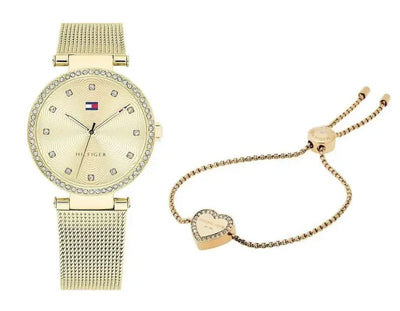 שעון טומי הילפיגר לאישה - אחריות יבואן! Tommy Hilfiger 1781864 וצמיד לב של מייקל קורס
