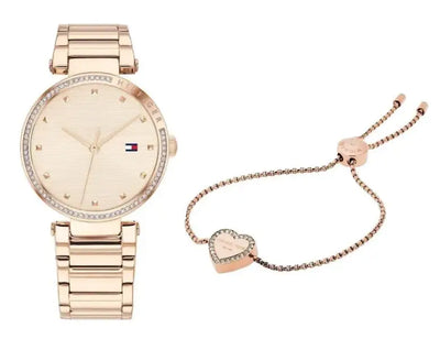 שעון טומי הילפיגר לאישה - אחריות יבואן! Tommy Hilfiger 1782237 וצמיד לב של מייקל קורס
