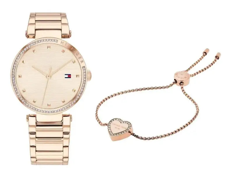 שעון טומי הילפיגר לאישה - אחריות יבואן! Tommy Hilfiger 1782237 וצמיד לב של מייקל קורס