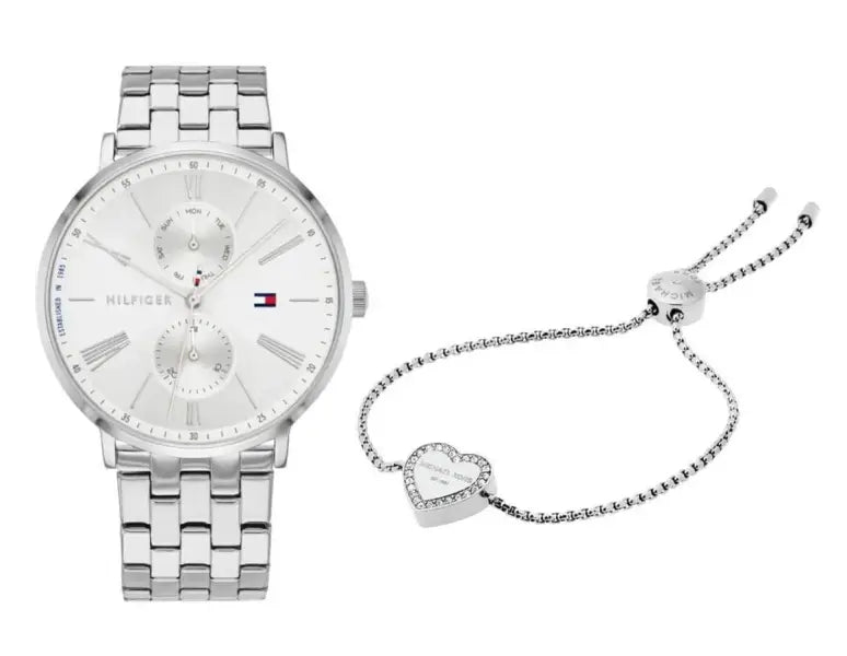 סט שעון יד אנלוגי לאישה Tommy Hilfiger 1782068 טומי הילפיגר עם צמיד לב מייקל קורס