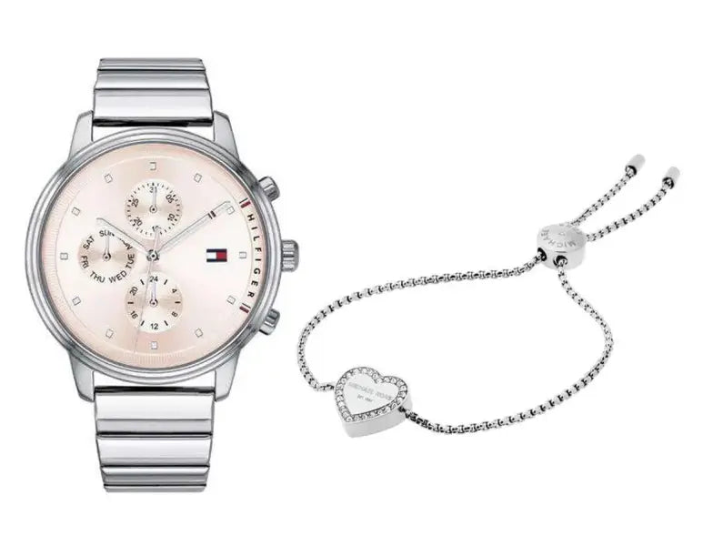 שעון טומי הילפיגר לאישה - אחריות יבואן! Tommy Hilfiger 1781904 וצמיד לב של מייקל קורס