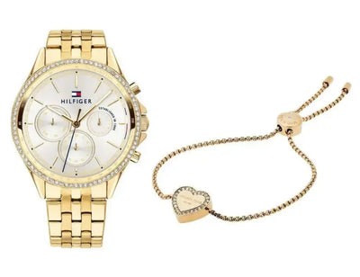 שעון טומי הילפיגר לאישה - אחריות יבואן! Tommy Hilfiger 1781977 וצמיד לב של מייקל קורס