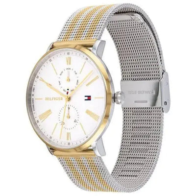 שעון טומי הילפיגר לאישה - אחריות יבואן! Tommy Hilfiger 1782074 עם צמיד טניס כסוף מתנה