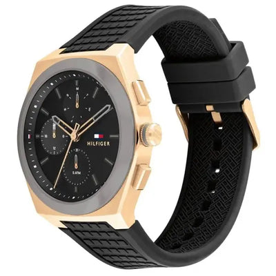 שעון טומי הילפיגר לגבר - אחריות יבואן! Tommy Hilfiger 1791931 עם צמיד טניס שחור מתנה