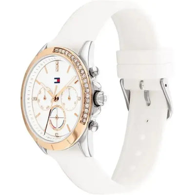 שעון טומי הילפיגר לאישה - אחריות יבואן! Tommy Hilfiger 1782388 עם צמיד טניס רוזגולד מתנה
