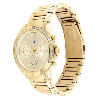 שעון טומי הילפיגר לאישה - אחריות יבואן! Tommy Hilfiger 1782385 עם צמיד טניס מוזהב מתנה