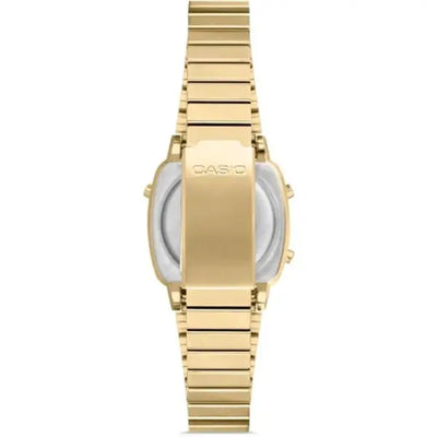 סט שעון יד דיגיטלי לאישה עם צמיד טניס מוזהב casio la670wga-1 קאסיו