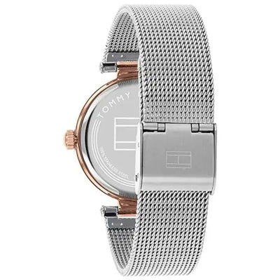 שעון טומי הילפיגר לאישה - אחריות יבואן! Tommy Hilfiger 1781863 עם צמיד טניס כסוף מתנה