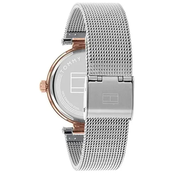 שעון טומי הילפיגר לאישה - אחריות יבואן! Tommy Hilfiger 1781863 עם צמיד טניס כסוף מתנה