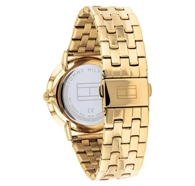 סט שעון יד אנלוגי לאישה Tommy Hilfiger 1782069 טומי הילפיגר עם צמיד טניס מוזהב