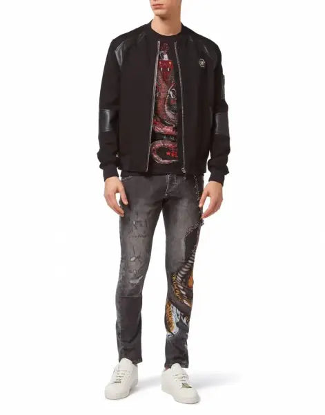 חולצה פליפ פליין לגבר philipp plein p18c-mtk1943-pjy002n_0213 (מידה S)