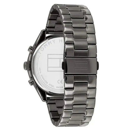 שעון טומי הילפיגר לגבר - אחריות יבואן! Tommy Hilfiger 1791727 עם צמיד טניס שחור מתנה