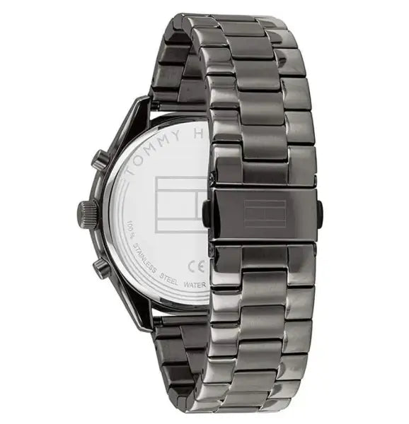 שעון טומי הילפיגר לגבר - אחריות יבואן! Tommy Hilfiger 1791727 עם צמיד טניס שחור מתנה