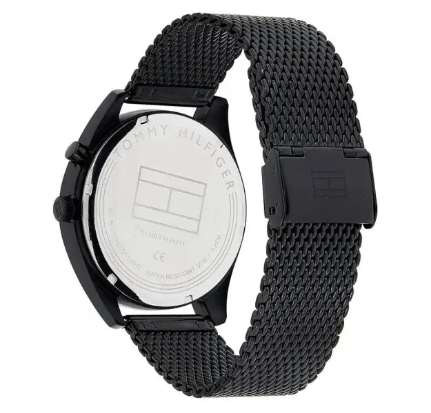 שעון טומי הילפיגר לגבר - אחריות יבואן! Tommy Hilfiger 1791547 עם צמיד טניס שחור מתנה