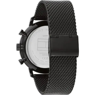 שעון טומי הילפיגר לגבר - אחריות יבואן! Tommy Hilfiger 1710568 עם צמיד טניס שחור מתנה