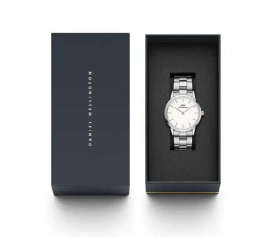 סט שעון יד אנלוגי לאישה עם צמיד dw כסוף daniel wellington dw00100207 דניאל וולינגטון