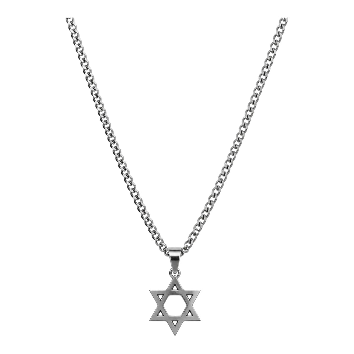 שרשרת מגן דוד כסופה לגבר דגם MDSS31