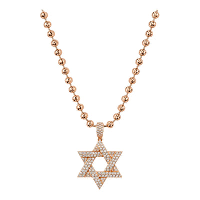 שרשרת מגן דוד רוזגולד לגבר דגם NMMR03